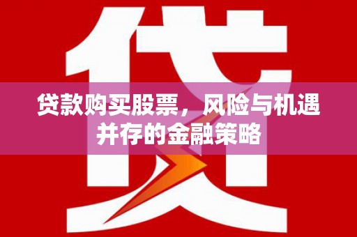 呈贡贷款购买股票，风险与机遇并存的金融策略
